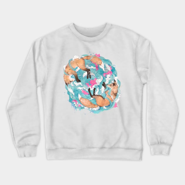 Falling Foxes Crewneck Sweatshirt by LauraGraves